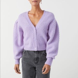 & other stories lilac wool blend cardigan